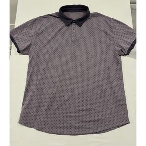 BYLT Premium Basics Polo Shirt Men's XXL Gray Black Dot Performance Stretch